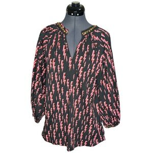 Sheridan French Kate Pink Lightning Bolt Blouse